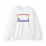 Montana Pride Flag Sweater: Rainbow LGBTQ+ State Silhouette Distressed Sweatshirt