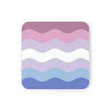 Bigender Flag Coaster Set: 4 Corkwood Ripple Drink Coasters