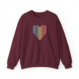 Queer Heart Lines Sweater: Pride Gradient Sweatshirt