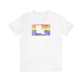 Louisiana Pride Flag Tee: Rainbow LGBTQ+ State Silhouette Distressed Shirt