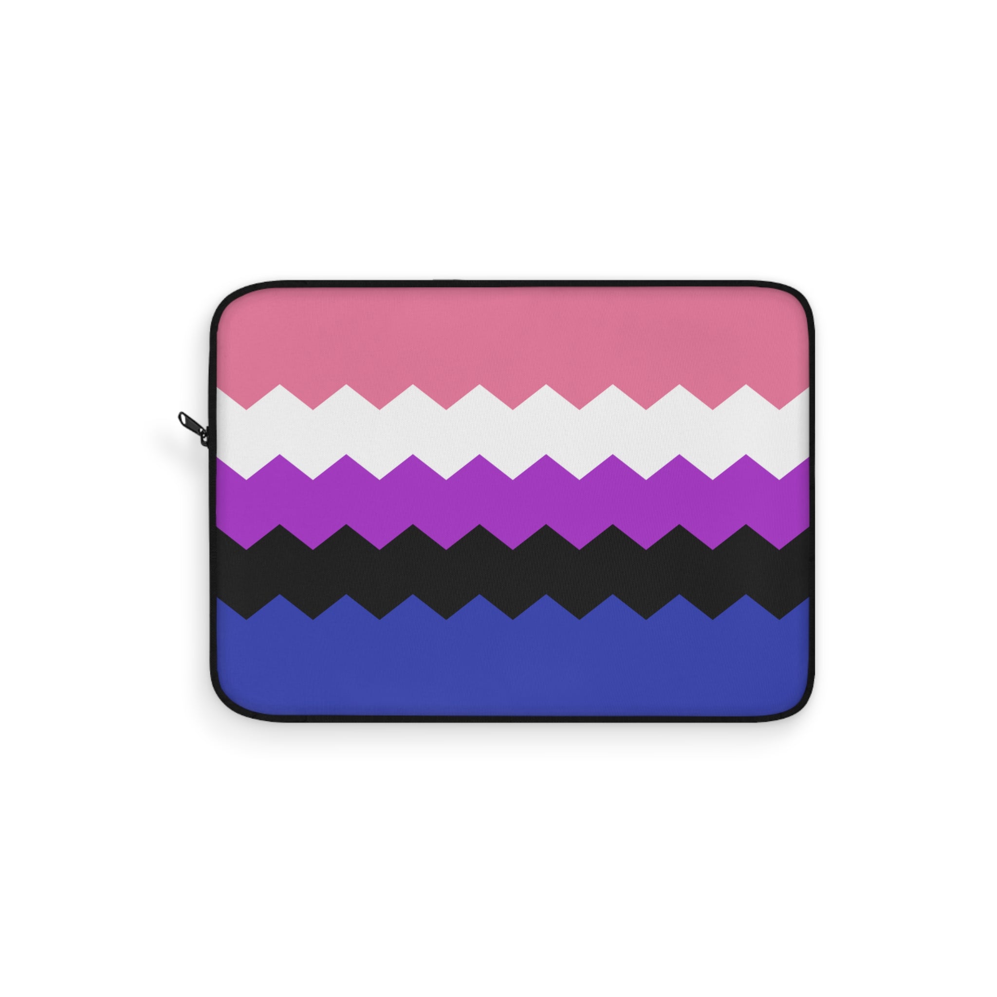 Genderfluid Pride Flag Laptop Sleeve: Wavey Print Protective Case