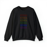 Iowa LGBTQ+ Pride Flag, Faded Black Sweater