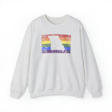 Missouri Pride Flag Sweater: Rainbow LGBTQ+ State Silhouette Distressed Sweatshirt