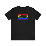 North Carolina Pride Flag Tee: Rainbow LGBTQ+ State Silhouette Distressed Shirt