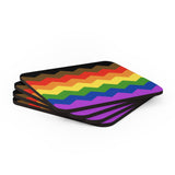 Philly Pride Flag Coaster Set: 4 Corkwood Wavey Drink Coasters