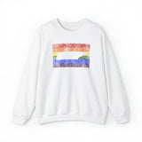 Tennessee Pride Flag Sweater: Rainbow LGBTQ+ State Silhouette Distressed Sweatshirt