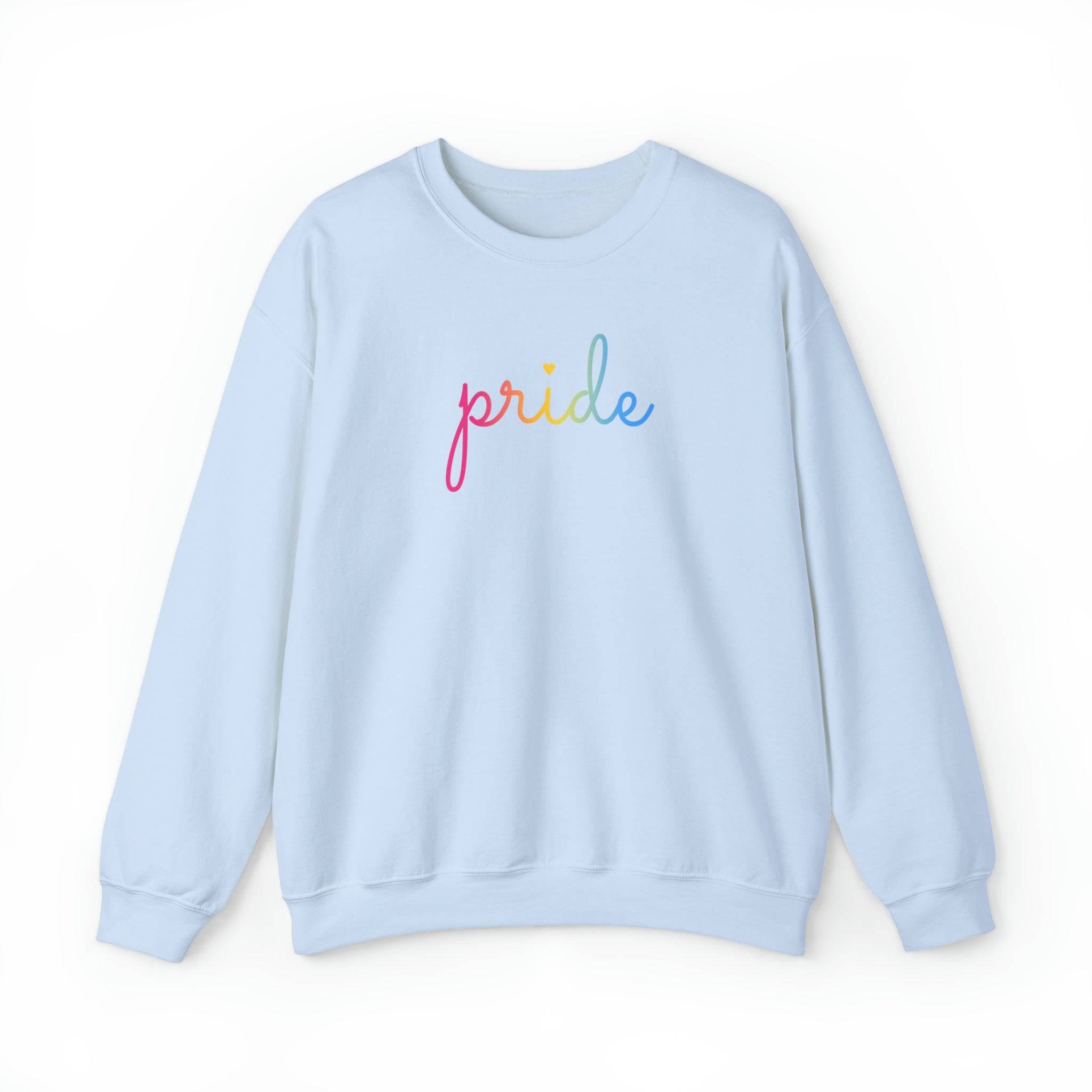 Pansexual Pride Sweater: Flowing Cursive 'Pride' in Gradient Hues