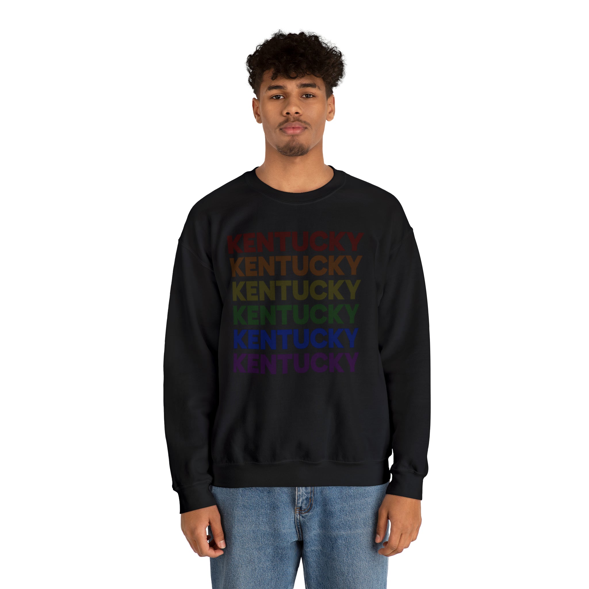 Kentucky LGBTQ+ Pride Flag, Faded Black Sweater