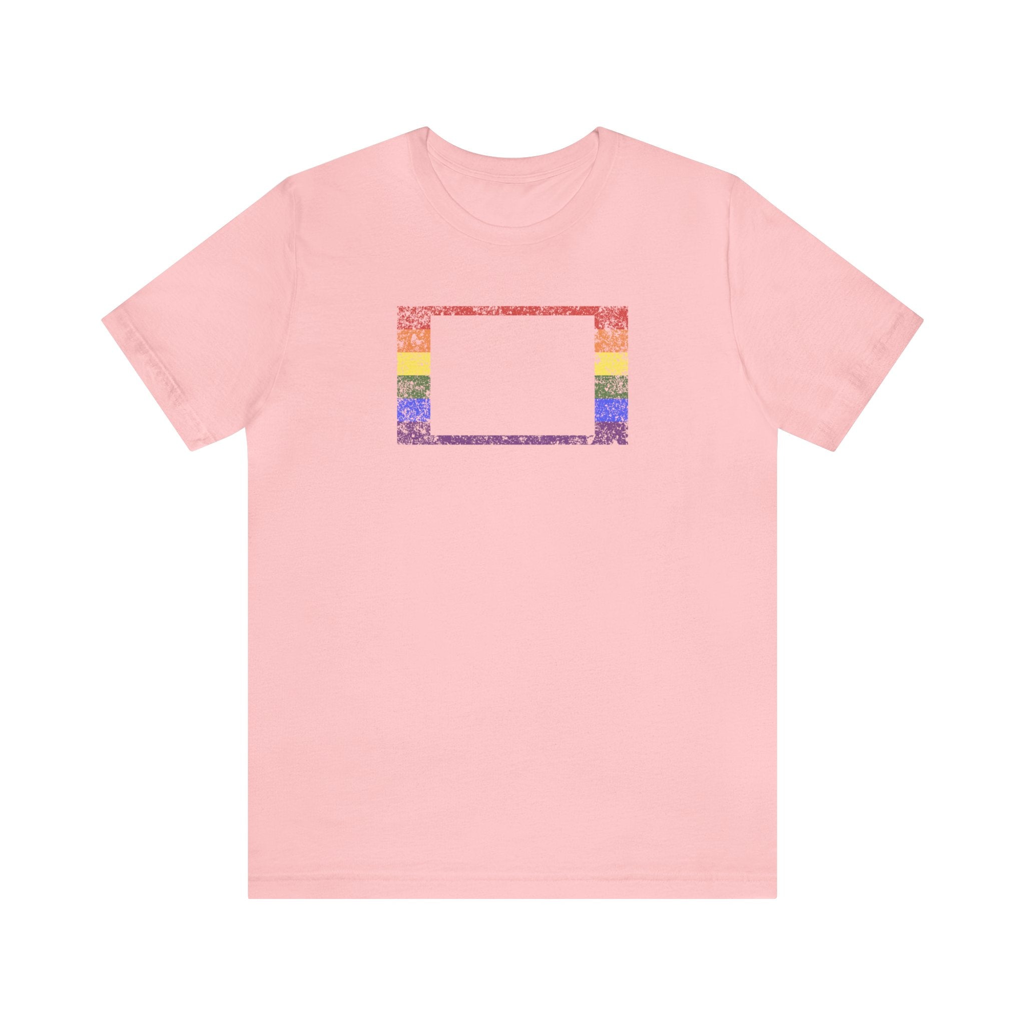 Colorado Pride Flag Tee: Rainbow LGBTQ+ State Silhouette Distressed Shirt