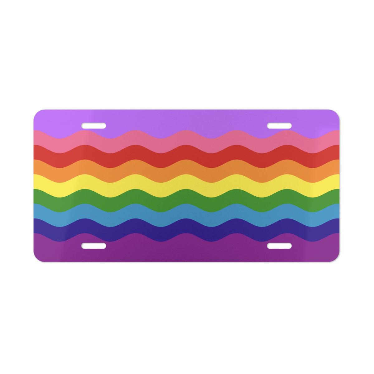 LGBTQ+ Flag Ripple Vanity License Plate: Wavey Design for Cars