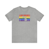 Michigan Pride Flag Tee: Rainbow LGBTQ+ State Silhouette Distressed Shirt