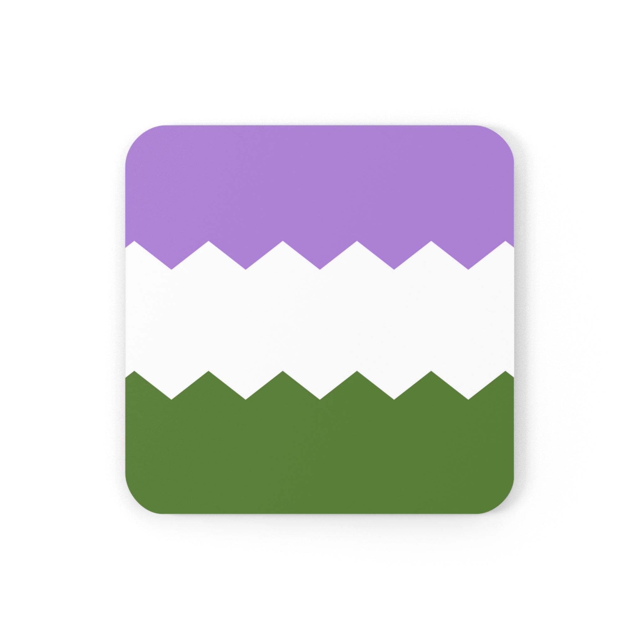 Genderqueer Flag Coaster Set: 4 Corkwood Wavey Drink Coasters