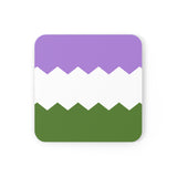 Genderqueer Flag Coaster Set: 4 Corkwood Wavey Drink Coasters