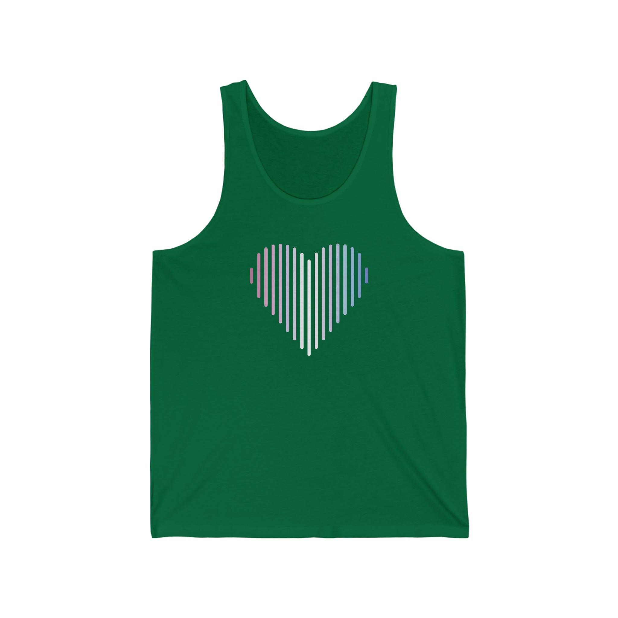 Bigender Heart Lines Tank-Top: Pride Gradient Tank