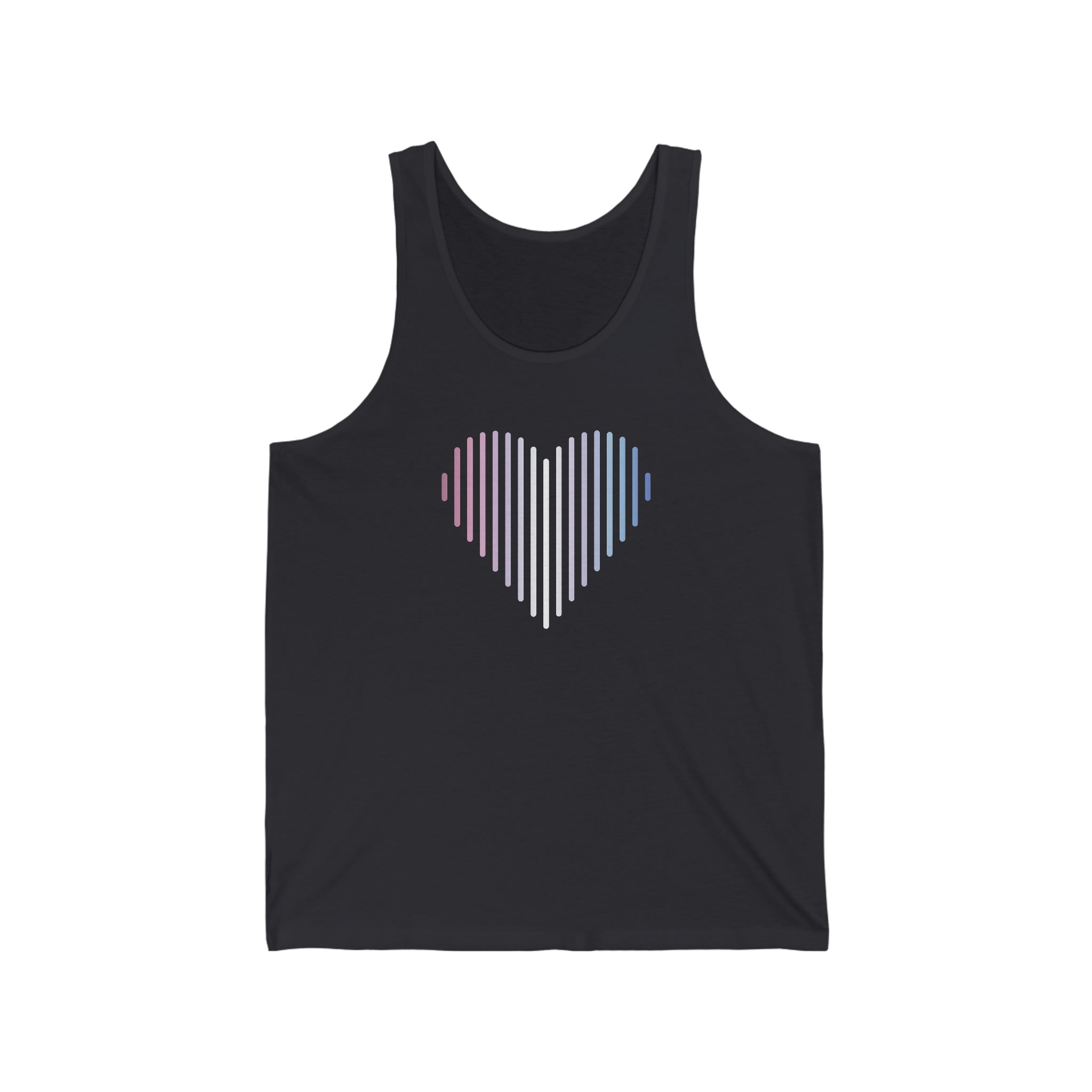 Bigender Heart Lines Tank-Top: Pride Gradient Tank