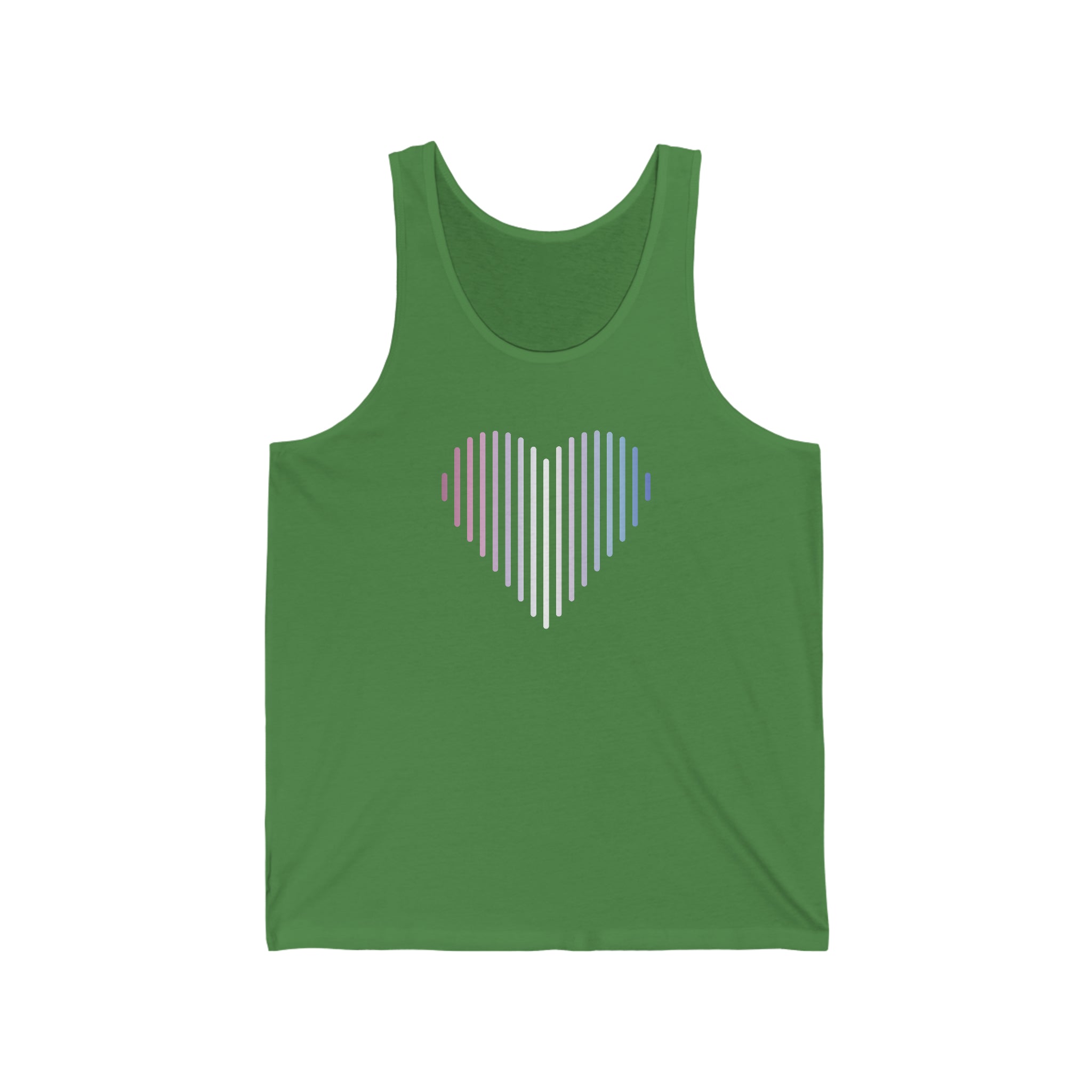 Bigender Heart Lines Tank-Top: Pride Gradient Tank