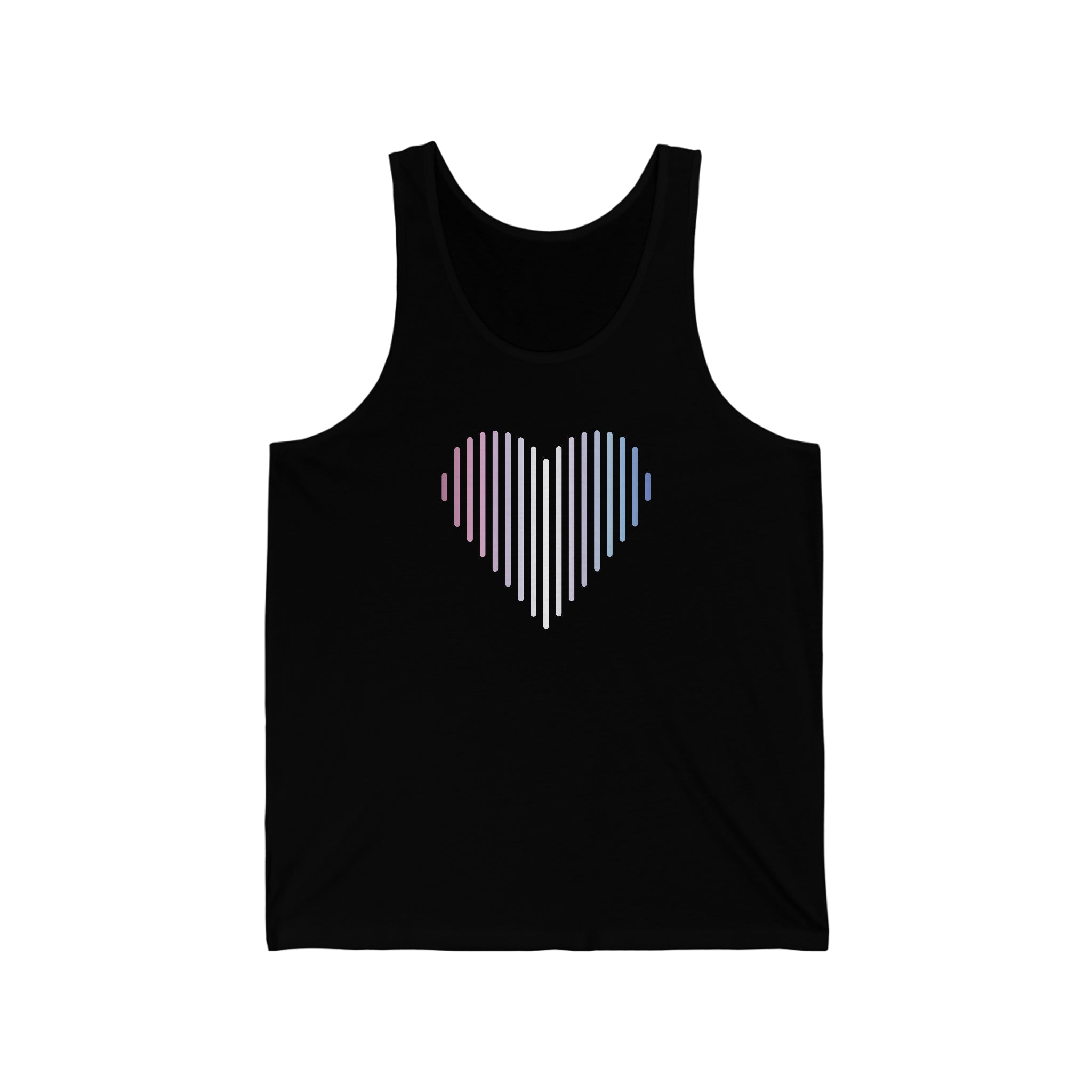 Bigender Heart Lines Tank-Top: Pride Gradient Tank