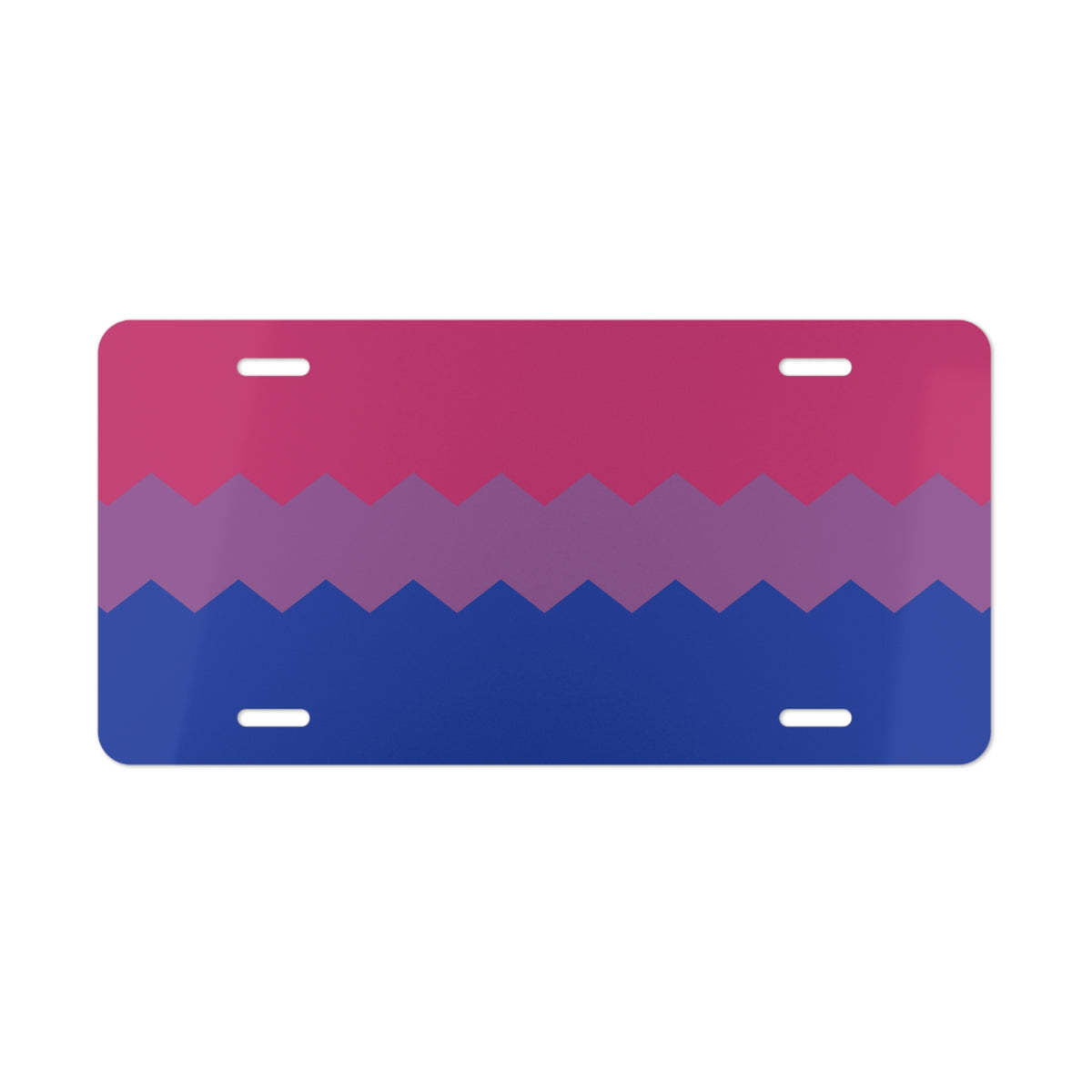 Bisexual Flag Wavey Vanity License Plate: Sharp Design for Cars