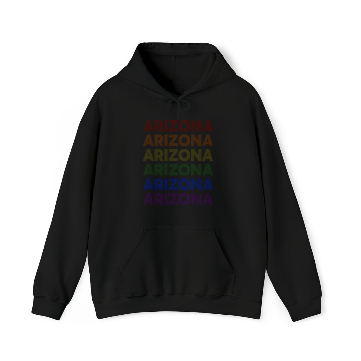 Arizona LGBTQ+ Pride Flag, Faded Black Hoodie
