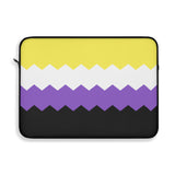 Nonbinary Pride Flag Laptop Sleeve: Wavey Print Protective Case