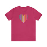 Queer Heart Lines T-Shirt: Pride Gradient Tee