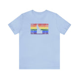 Idaho Pride Flag Tee: Rainbow LGBTQ+ State Silhouette Distressed Shirt