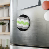 Agender Pride Flag Magnet: Ripple Round Button for Fridge