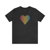 Pansexual Heart Lines T-Shirt: Pride Gradient Tee