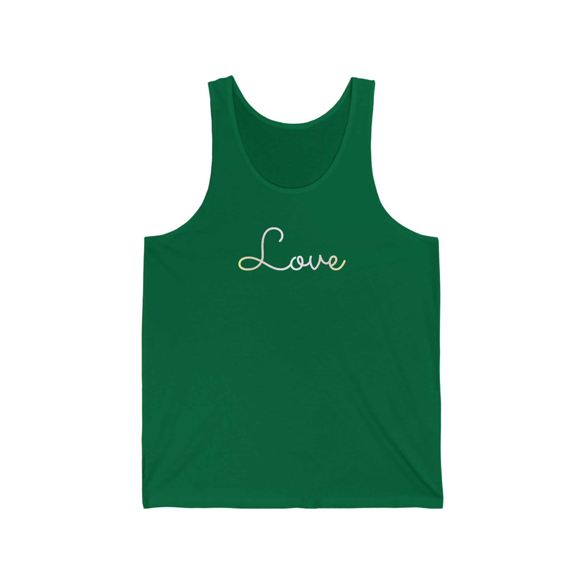 Pangender Love Script Tank: Subtly Elegant Pride Tank-Top