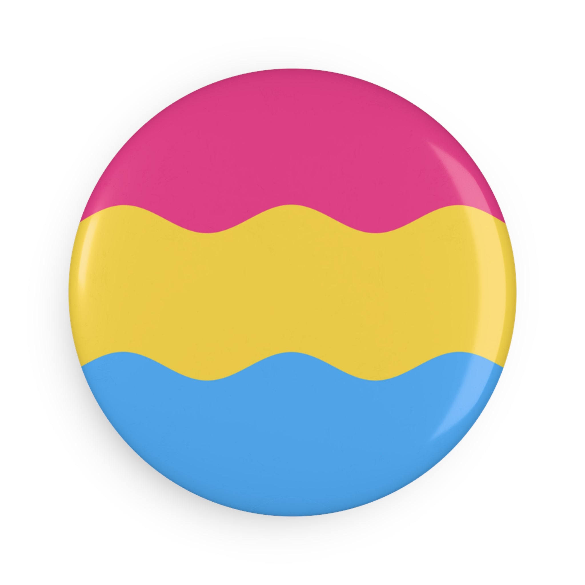 Pansexual Pride Flag Magnet: Ripple Round Button for Fridge