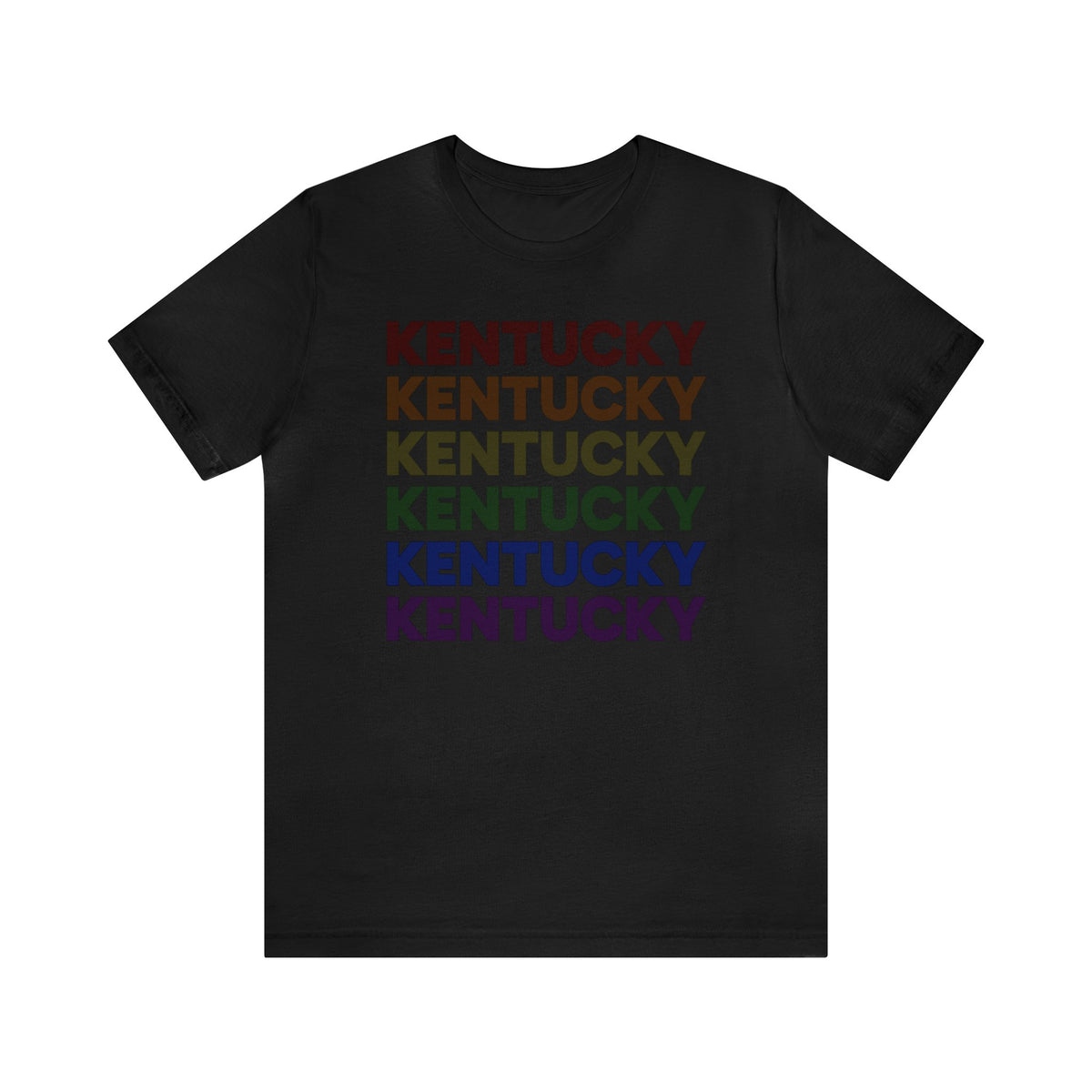 Kentucky LGBTQ+ Pride Flag, Faded Black T-Shirt