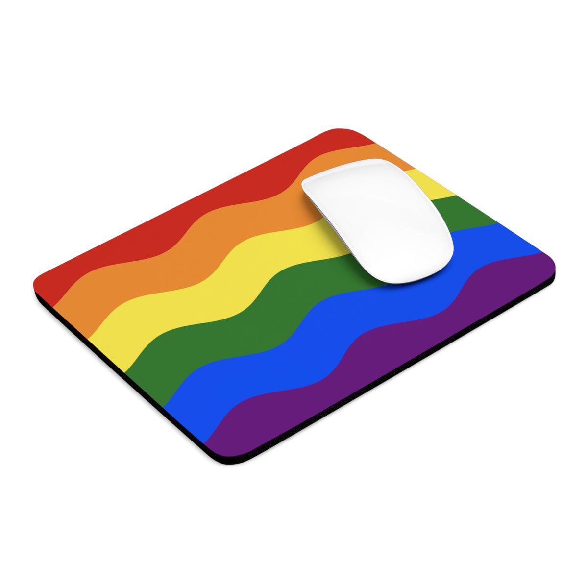 Pride Flag Ripple Mousepad: Wavey Design for Desk