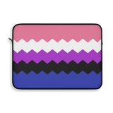 Genderfluid Pride Flag Laptop Sleeve: Wavey Print Protective Case