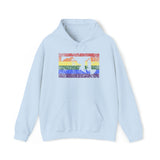 Maryland Pride Flag Hoodie: Rainbow LGBTQ+ State Silhouette Distressed Hooded Sweatshirt