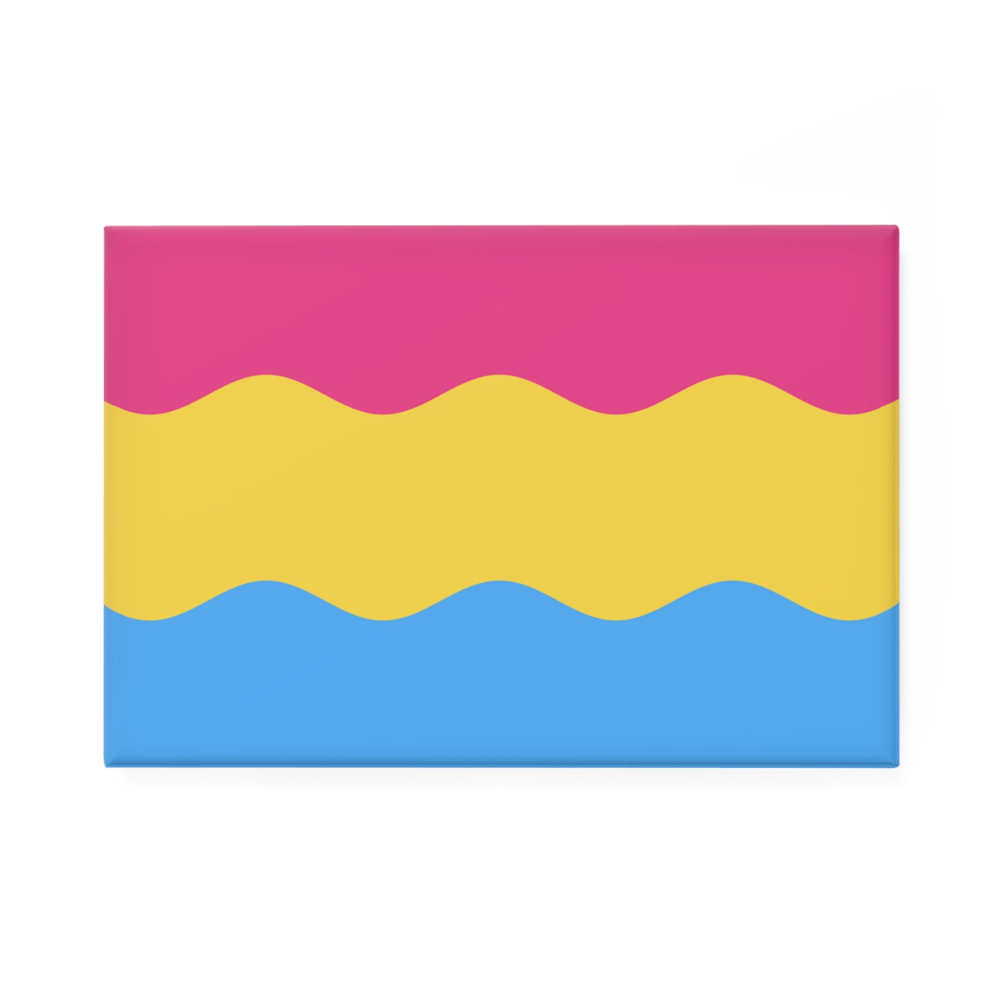 Pansexual Pride Flag Magnet: Ripple Rectangle Button for Fridge