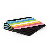 Queer Pride Flag Coaster Set: 4 Corkwood Wavey Drink Coasters