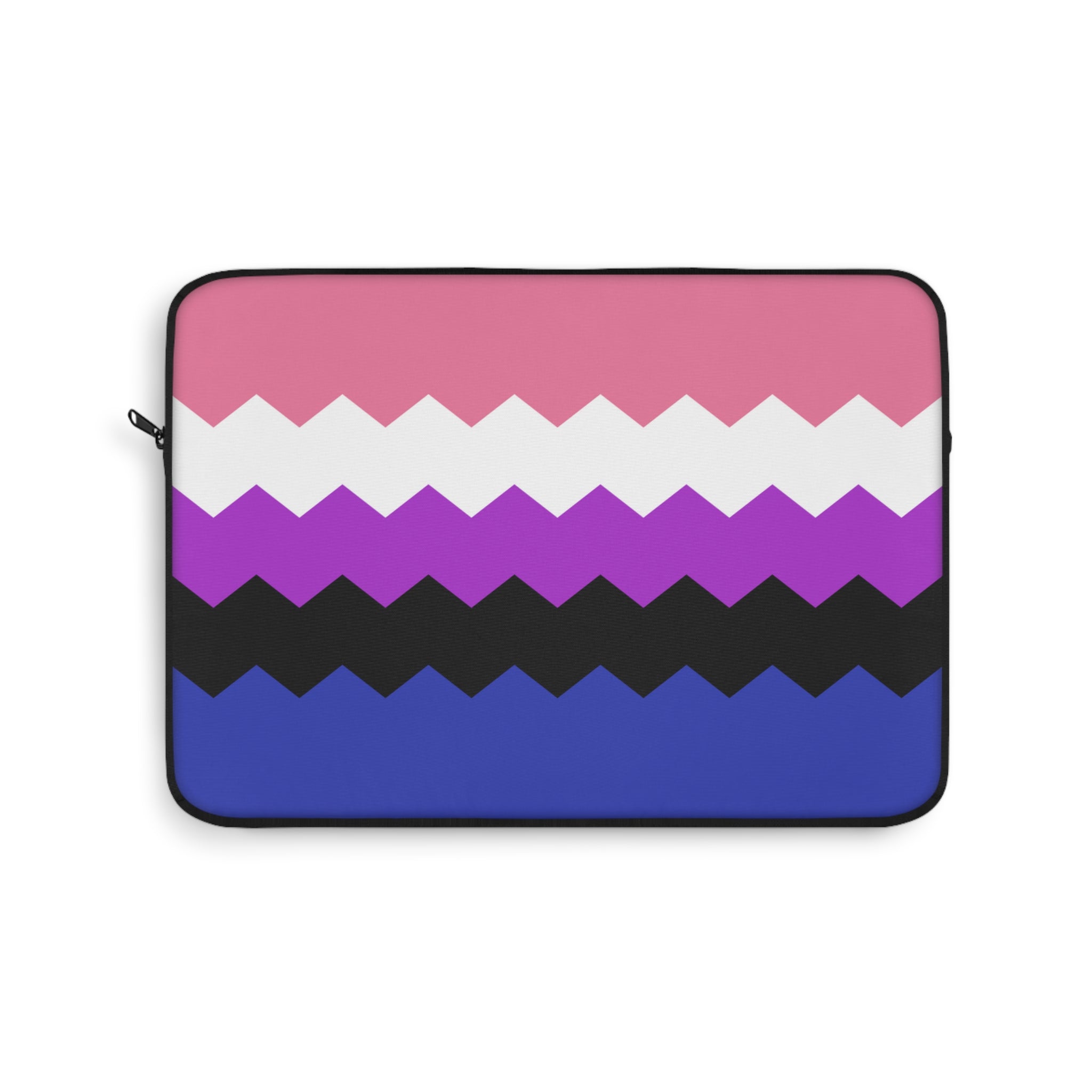 Genderfluid Pride Flag Laptop Sleeve: Wavey Print Protective Case