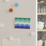 Gay Pride Flag Magnet: Ripple Rectangle Button for Fridge