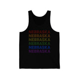 Nebraska LGBTQ+ Pride Flag, Faded Black Tank-Top