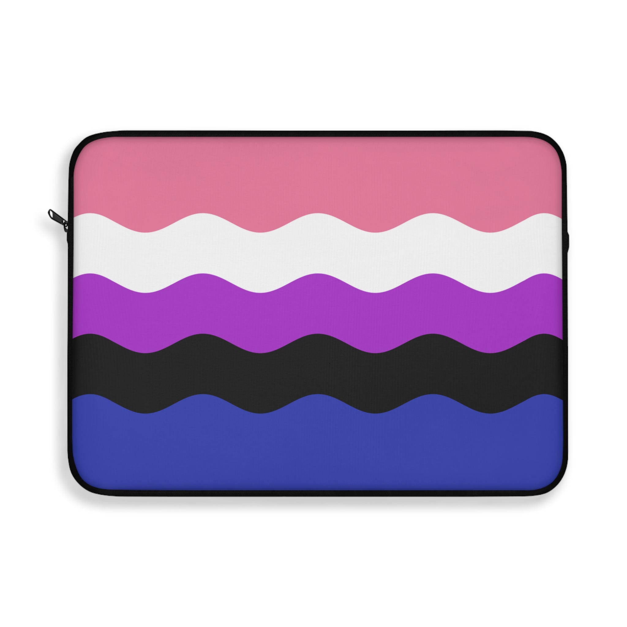 Genderfluid Pride Flag Laptop Sleeve: Ripple Print Protective Case