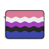 Genderfluid Pride Flag Laptop Sleeve: Ripple Print Protective Case