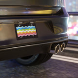 Queer Pride Flag Ripple Vanity License Plate: Wavey Design for Cars