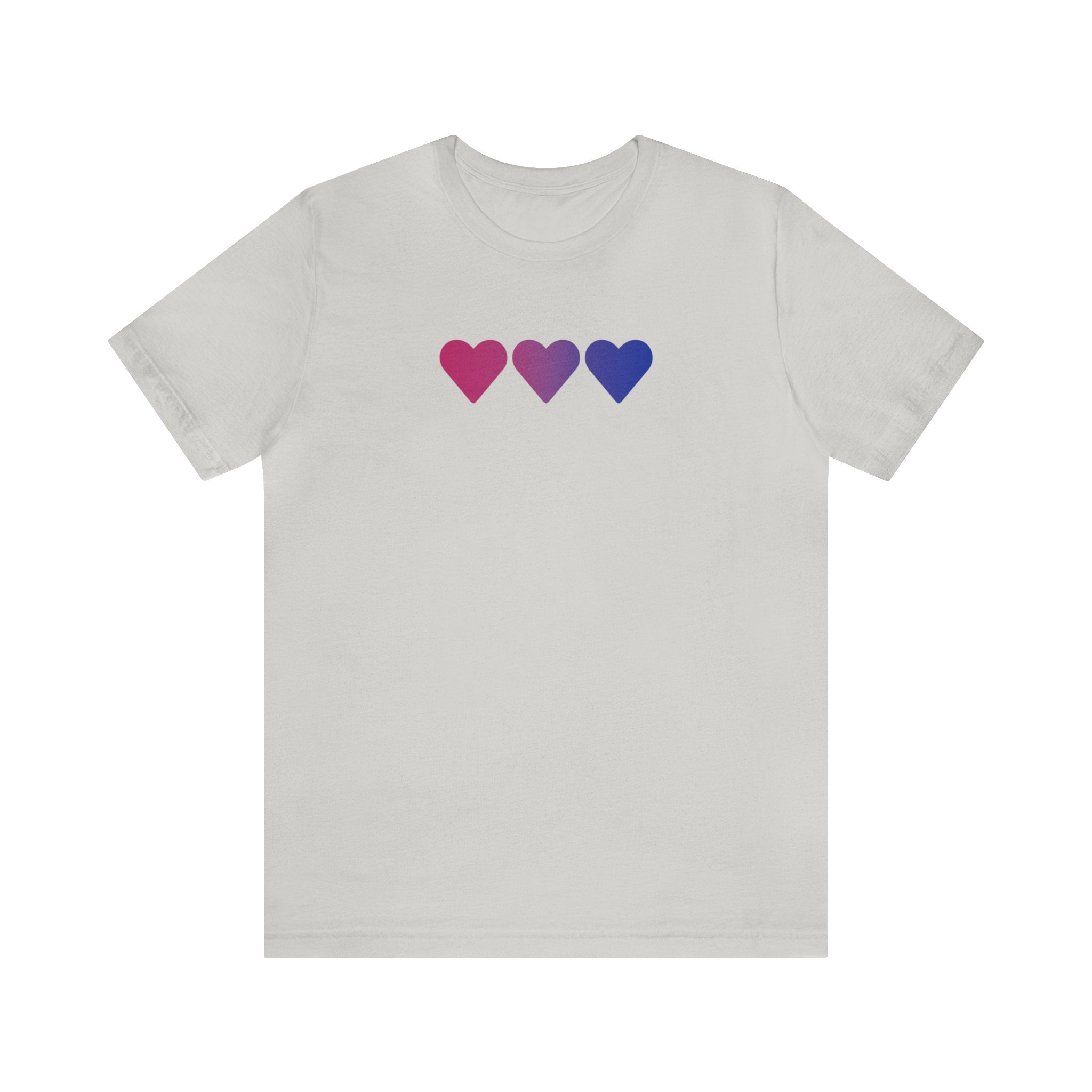 Bisexual Flag Hearts T-Shirt: Pride LGBTQ+ Gradient Design