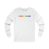 Gilbert Baker Pride Flag Hearts Long Sleeve Tee: Pride LGBTQ+ Gradient Design