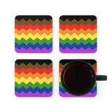 Philly Pride Flag Coaster Set: 4 Corkwood Wavey Drink Coasters