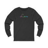 Polysexual Love Script Long Sleeve T-Shirt: Subtly Elegant Pride Tee