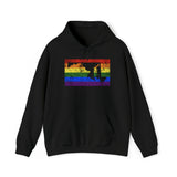 Maryland Pride Flag Hoodie: Rainbow LGBTQ+ State Silhouette Distressed Hooded Sweatshirt