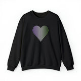 Genderqueer Heart Lines Sweater: Pride Gradient Sweatshirt