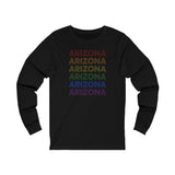 Arizona LGBTQ+ Pride Flag, Faded Black Long Sleeve Tee