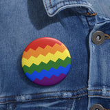 Pride Flag Pin: Round Button with Sharp Design